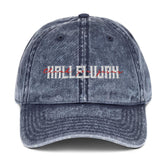 Hallelujah Thank You Jesus Hat • Vintage Cotton Twill Cap EternalChristianTees Navy